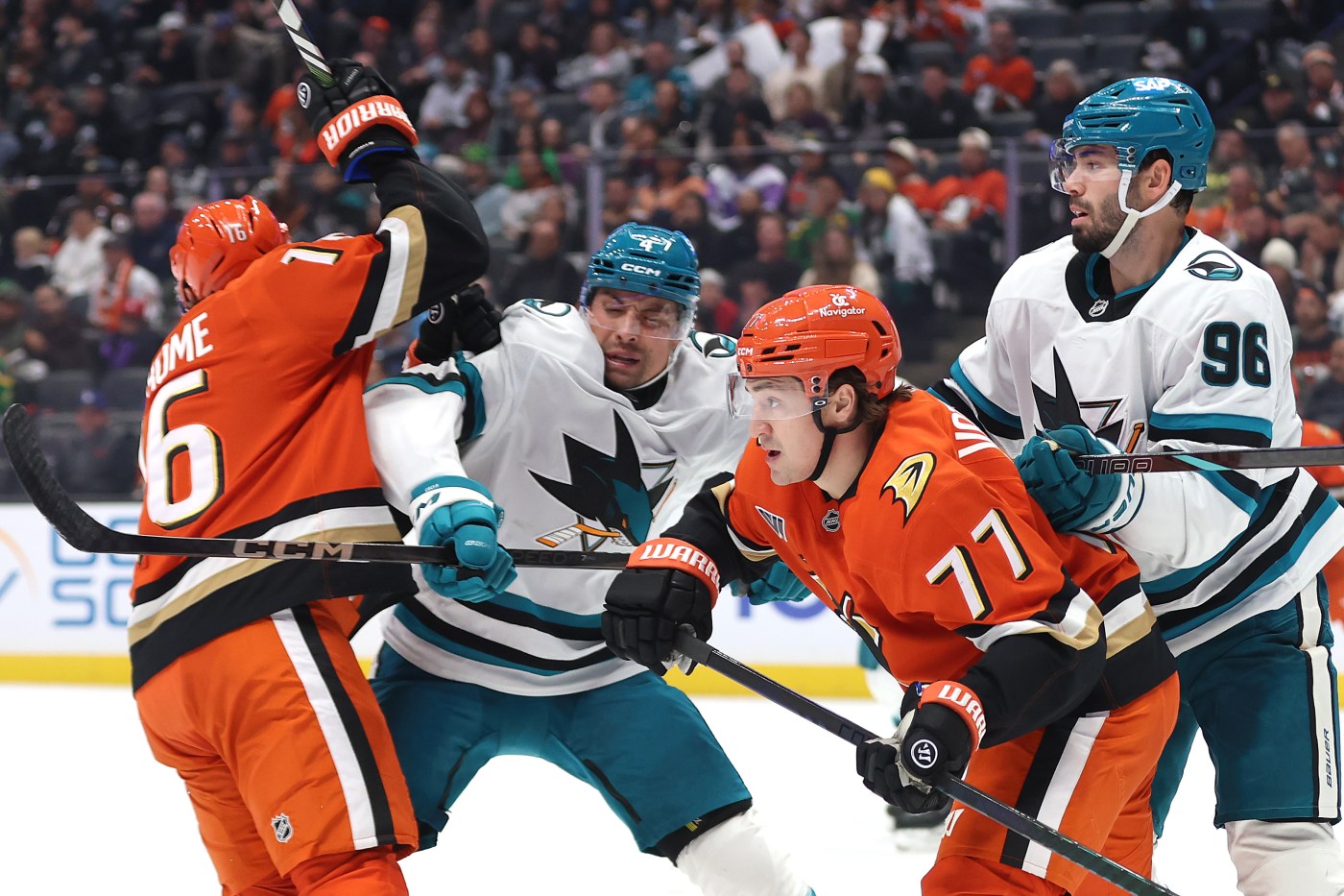 Sharks burned by familiar issues in loss to Ducks, are now NHL’s last winless team