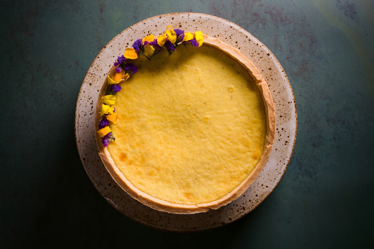 Recipe: Lavender custard pie with masa sucrée crust