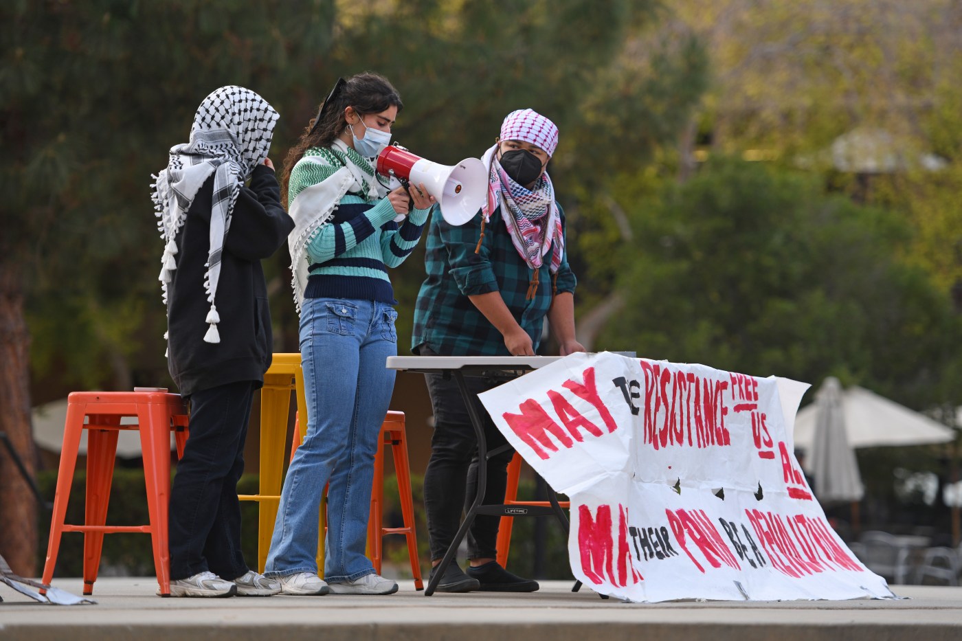 Stanford students rally in support of students facing disciplinary action for staging sit-in