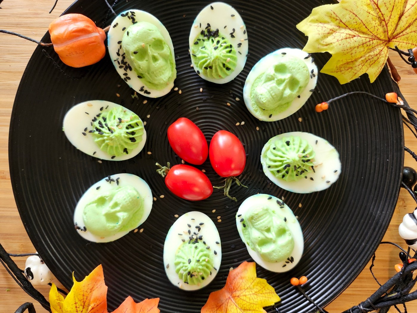 Spooky, skully spiderweb eggs are devilish delight for your holiday table