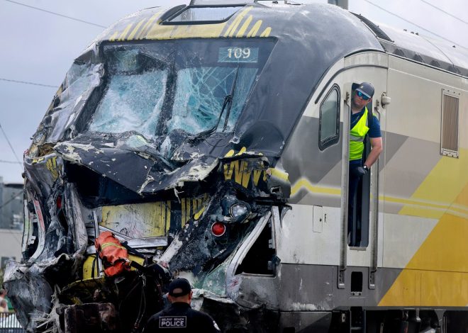 15 hurt in Florida when train hits fire truck on tracks