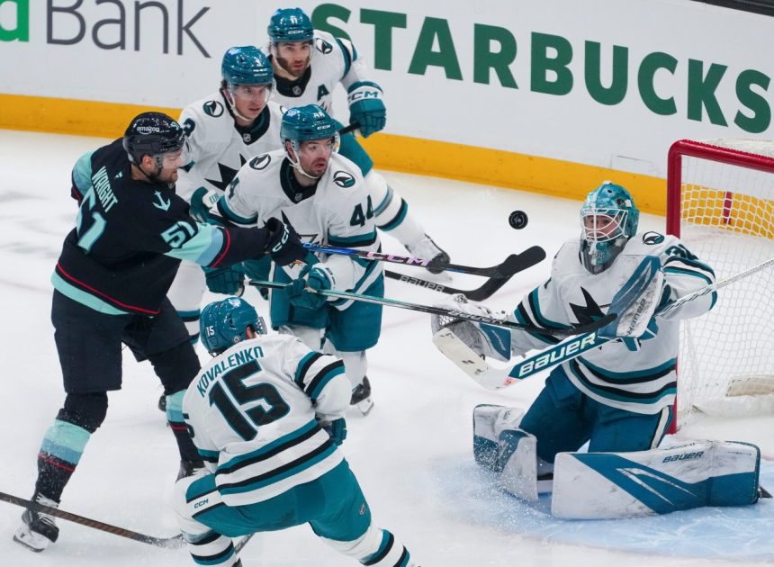 Dismal second period costs Sharks in blowout loss to Seattle Kraken