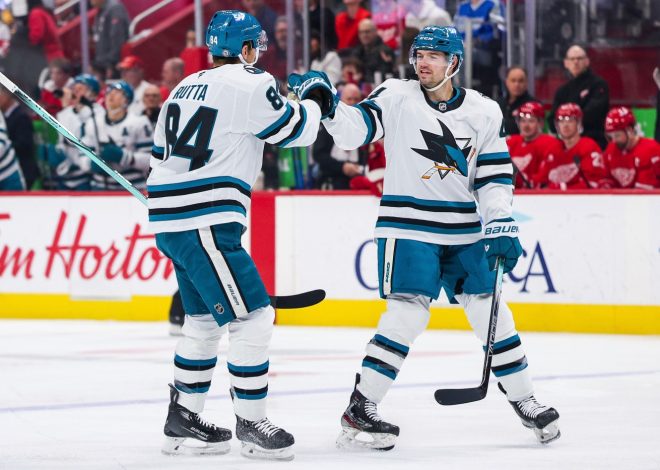 Sharks beat Detroit Red Wings with barrage of third period goals