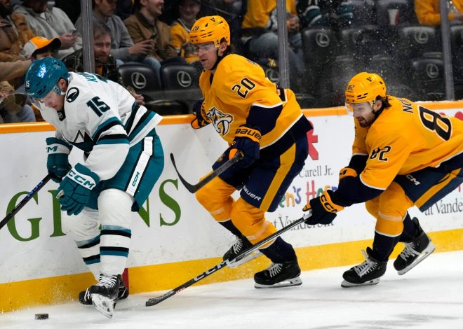 Complete collapse: Sharks blow four-goal lead, lose to Predators as season hits low point