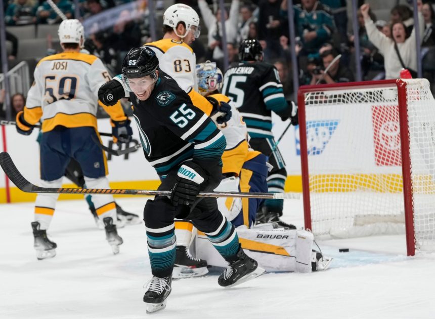 Sharks’ stirring comeback in wild game not enough in loss to Predators