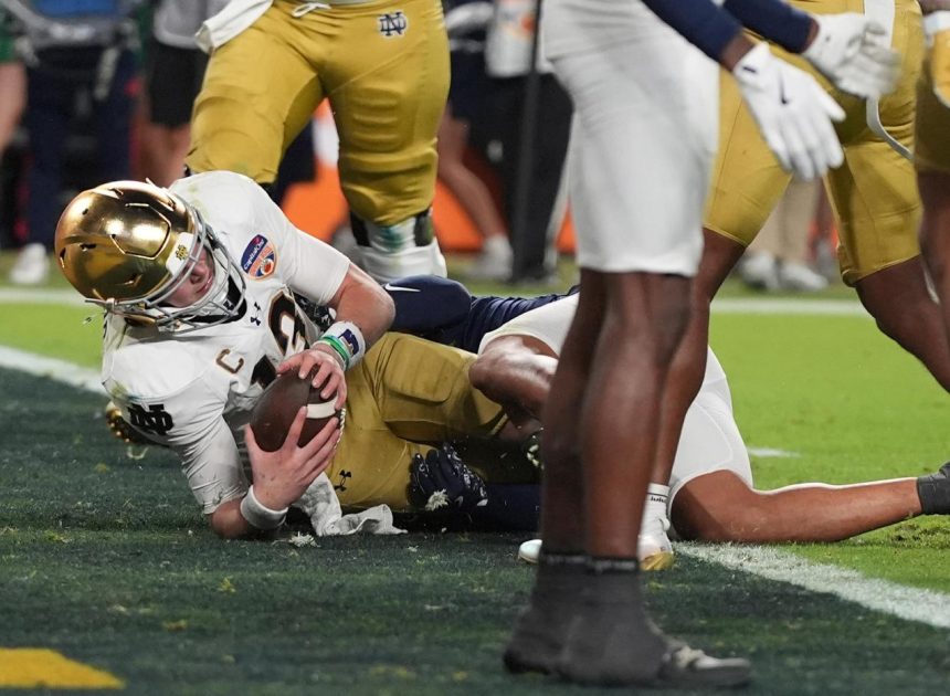 Notre Dame gets late pick and field goal to make title game with 27-24 win over Penn State