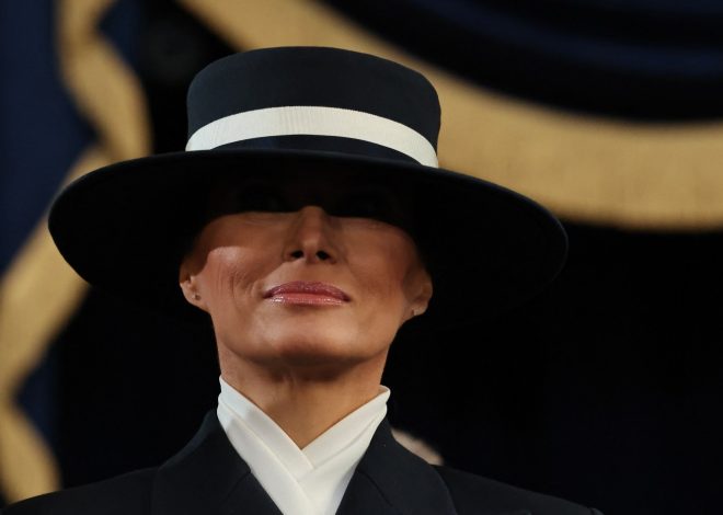 No, Melania Trump didn’t wear black but the family colors were dark at his 2nd inauguration