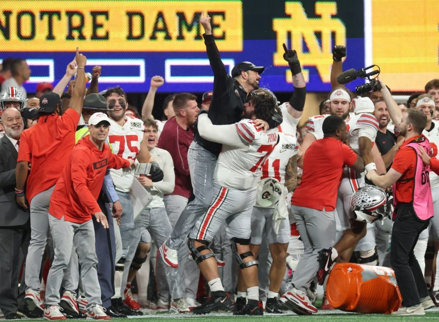 Ohio State wins 1st national title since 2014, outlasting Notre Dame 34-23 in CFP championship game