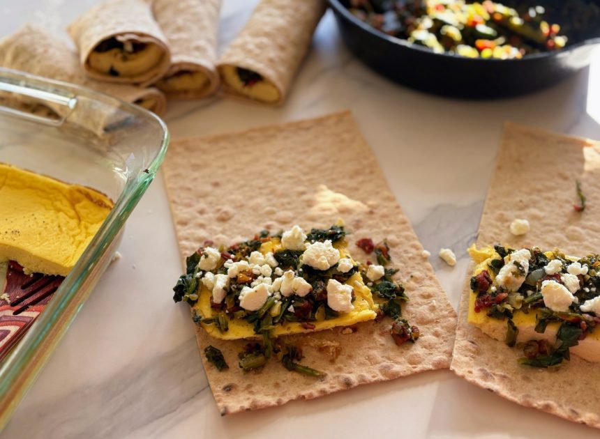 Quick Cook: Make-Ahead Spinach Feta Egg Wraps