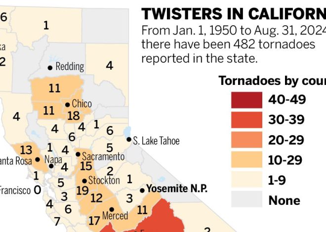 Weather service issues tornado warning in Northern California