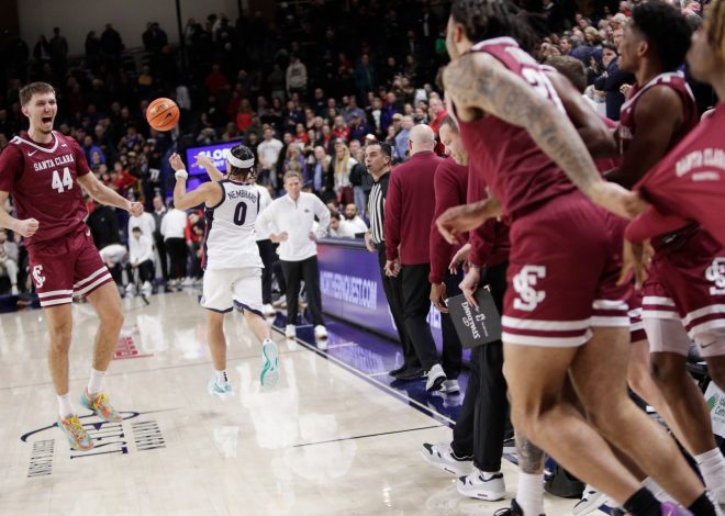 Bryan hits 7 3s, scores career-high 35 points to help Santa Clara upset No. 16 Gonzaga, 103-99