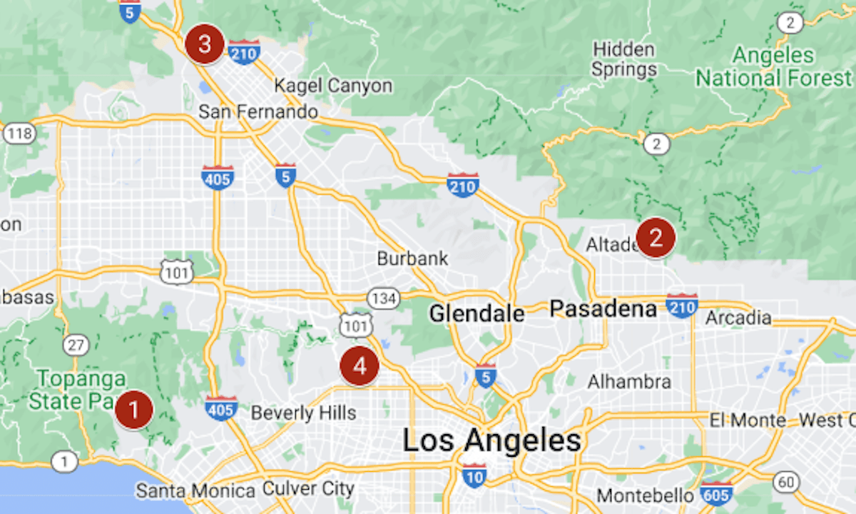 Los Angeles wildfire map: Palisades, Eaton and other evacuations