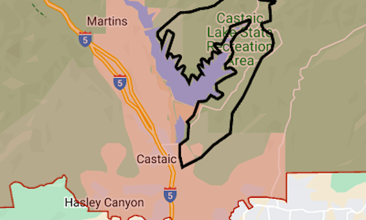 Map: Hughes Fire evacuation, north of Los Angeles