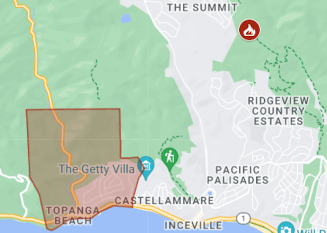 Map: Palisades Fire evacuation amid high winds in Los Angeles County