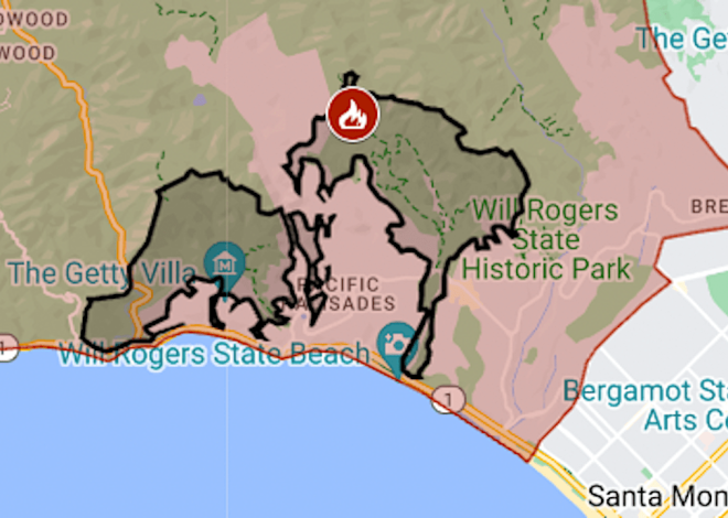 Map: Palisades Fire evacuation zone is expanded