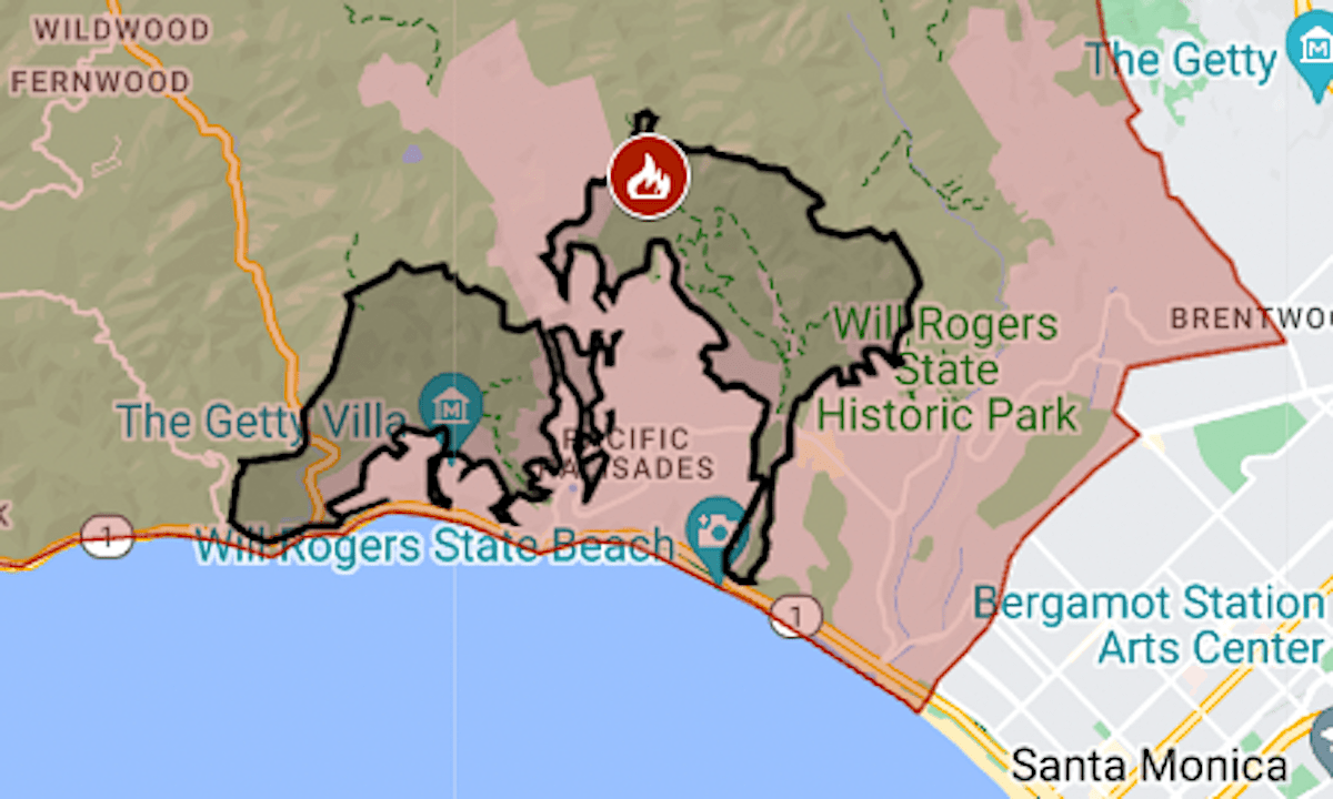 Map: Palisades Fire evacuation zone is expanded