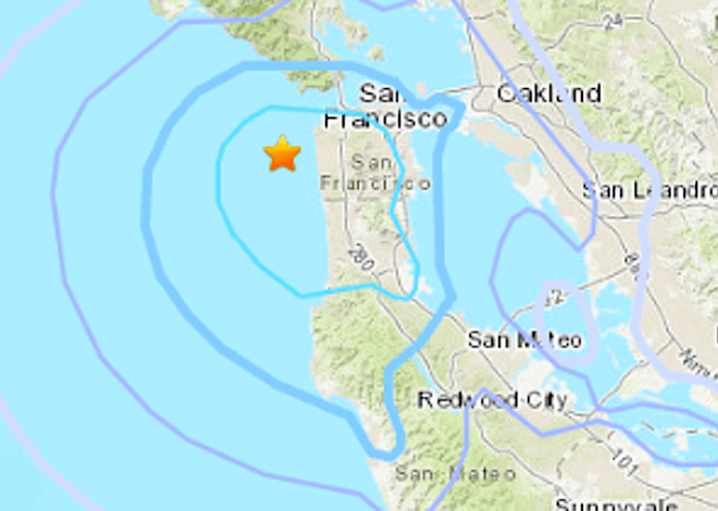 Magnitude 3.7 earthquake shakes off coast of San Francisco