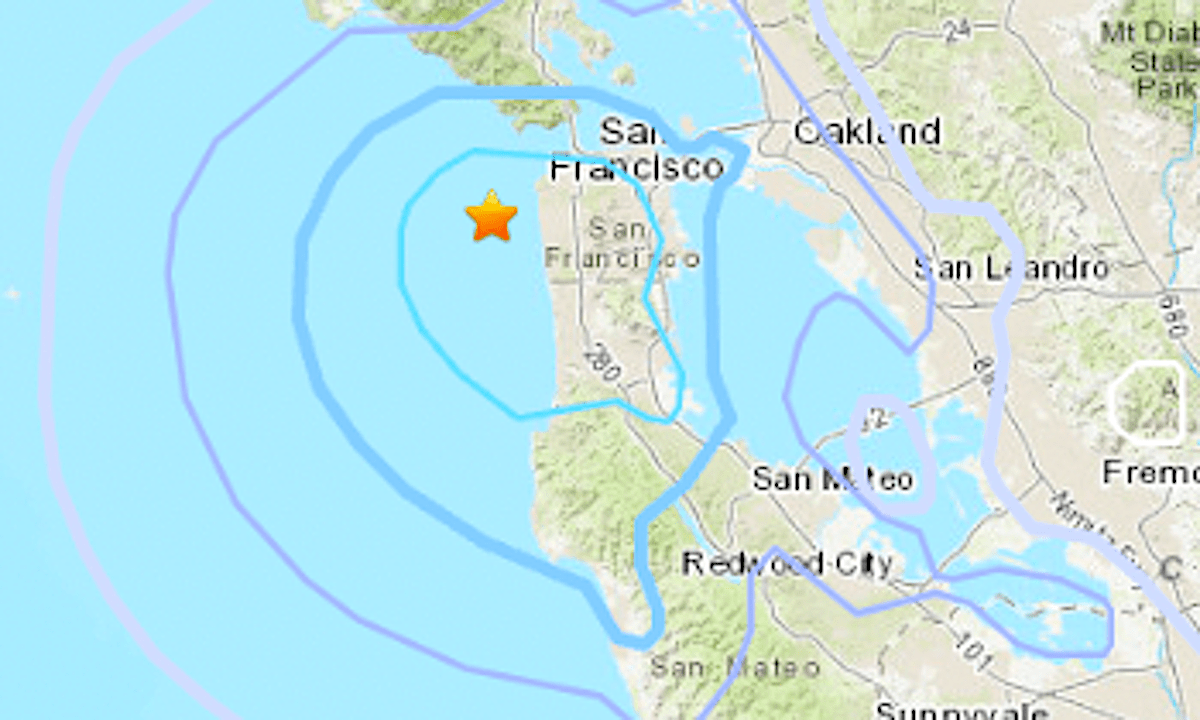 Magnitude 3.7 earthquake shakes off coast of San Francisco