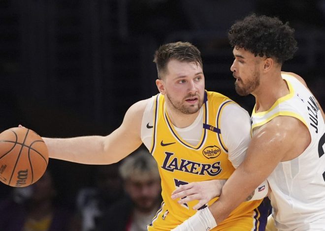 Luka Doncic makes Lakers debut, clicks with LeBron James in rout of Jazz