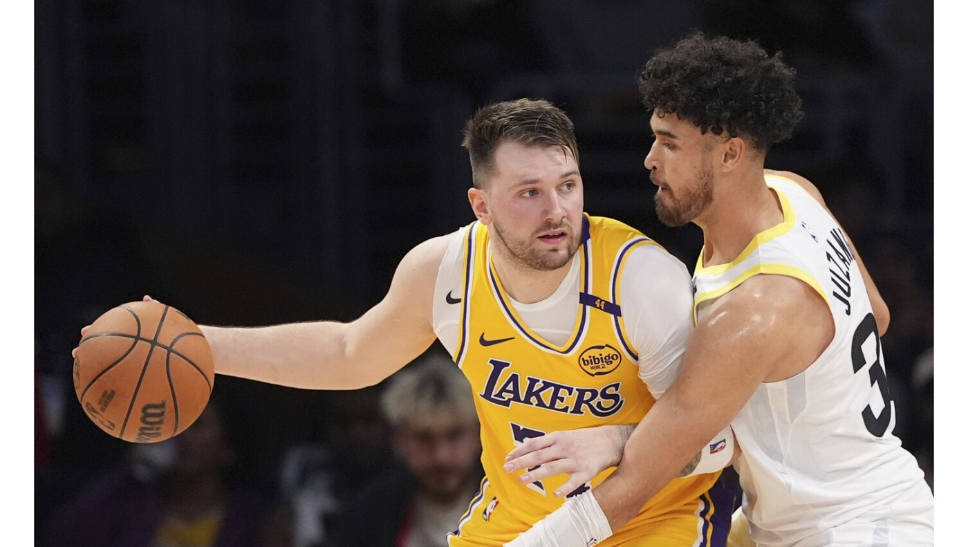 Luka Doncic makes Lakers debut, clicks with LeBron James in rout of Jazz