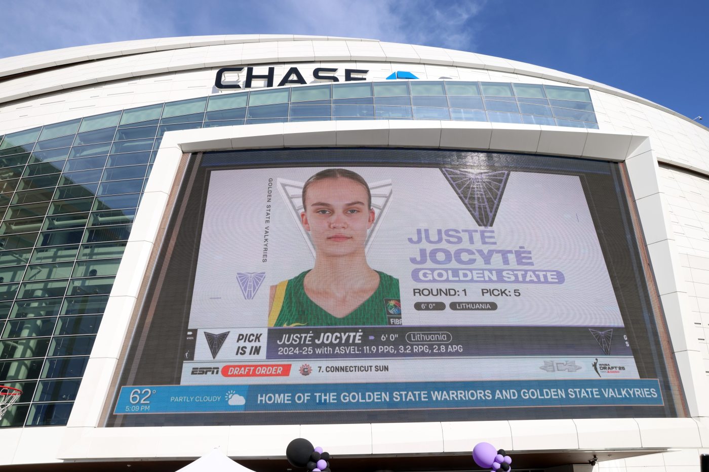 Golden State Valkyries select Lithuanian guard Justė Jocytė fifth overall in WNBA draft