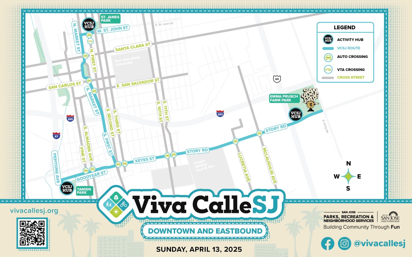 Highway 101 off-ramps at Story Road to be closed Sunday for Viva CalleSJ