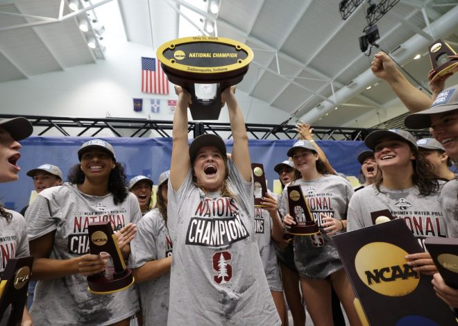 Colleges: Stanford wins water polo title; Local softball teams learn NCAA regional opponents