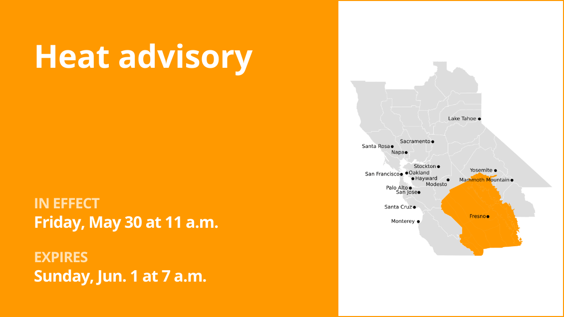 Heat advisory in place for Yosemite from Friday to Sunday