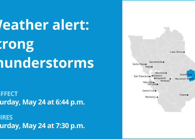 Update: Marble-sized hail expected with thunderstorms to hit Yosemite Saturday, gusts may reach 40 mph