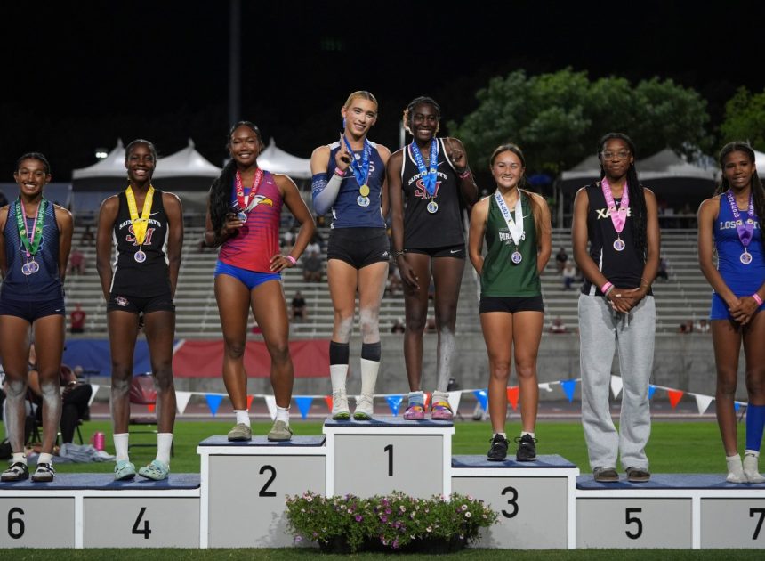 Trans athlete Hernandez wins two competitions at California state track meet, sharing podium with Bay Area jumpers