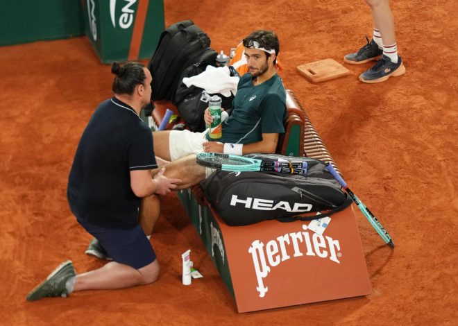 French Open: Carlos Alcaraz reaches final after Lorenzo Musetti retires with injury in fourth set