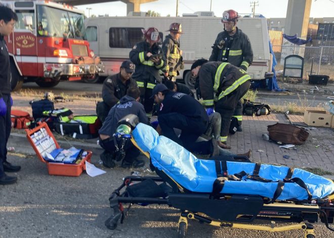 RV fire at Oakland homeless encampment hospitalizes woman