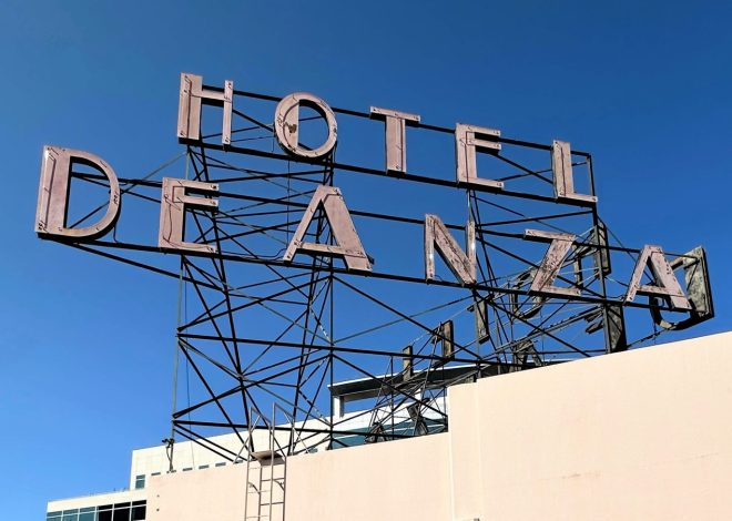 Hotel De Anza’s iconic neon sign will glow again after restoration