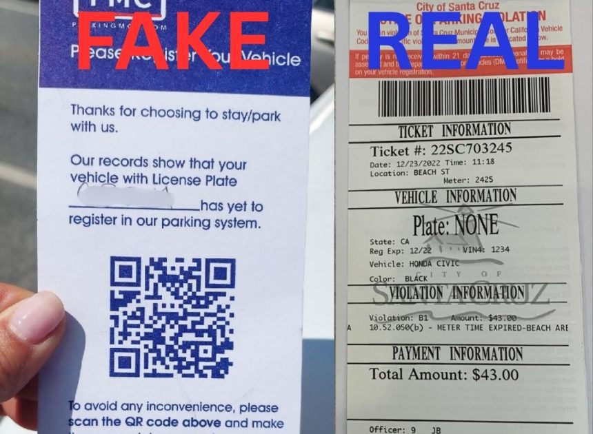 Scam alert: Fraudulent parking tickets circulating near Santa Cruz beaches