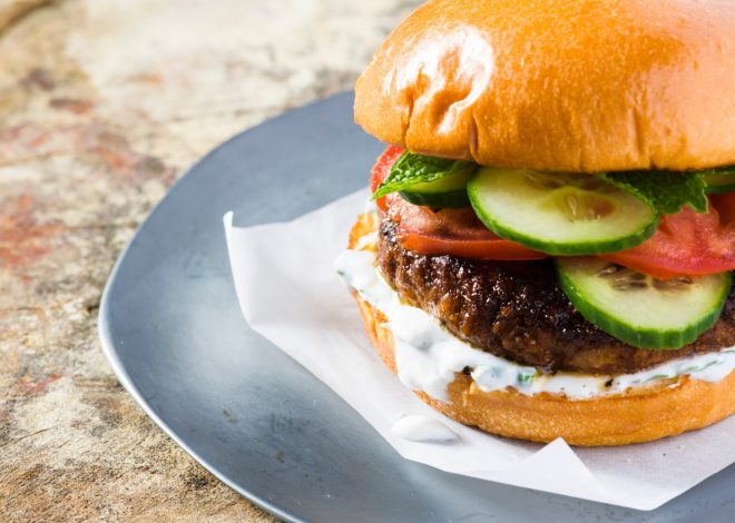 Flavor-packed pork burgers are inspired by Indian street food