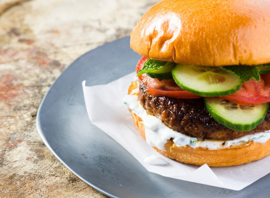 Flavor-packed pork burgers are inspired by Indian street food